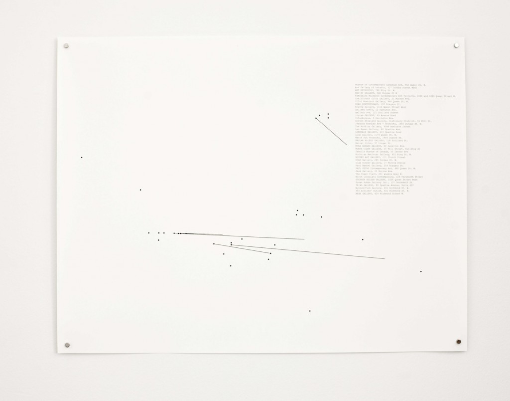 Stop-Motion Migration No.5 (2005), 2010, 22 x 17” digital print on paper, installation view
