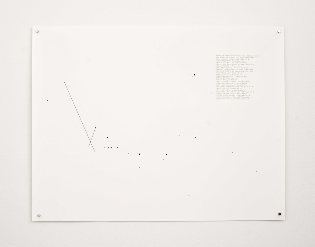 Stop-Motion Migration No.6 (2009), 2010, 22 x 17” digital print on paper, installation view